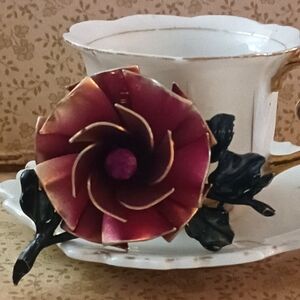 Vtg Coro Metal Rose Unique